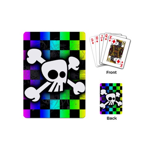 Checker Rainbow Skull Playing Cards (Mini) from ArtsNow.com Back