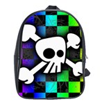Checker Rainbow Skull School Bag (XL)