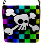 Checker Rainbow Skull Flap closure messenger bag (Small)