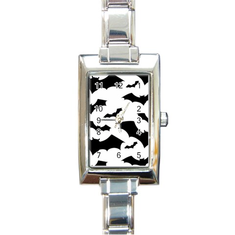 Deathrock Bats Rectangular Italian Charm Watch from ArtsNow.com Front
