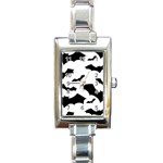 Deathrock Bats Rectangular Italian Charm Watch