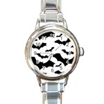 Deathrock Bats Round Italian Charm Watch