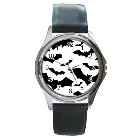 Deathrock Bats Round Metal Watch from ArtsNow.com Front