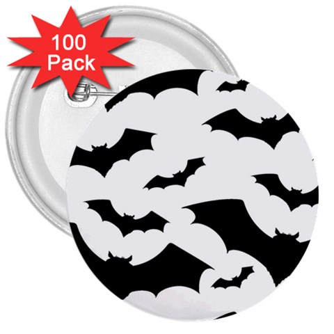 Deathrock Bats 3  Button (100 pack) from ArtsNow.com Front