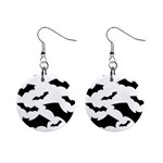 Deathrock Bats 1  Button Earrings