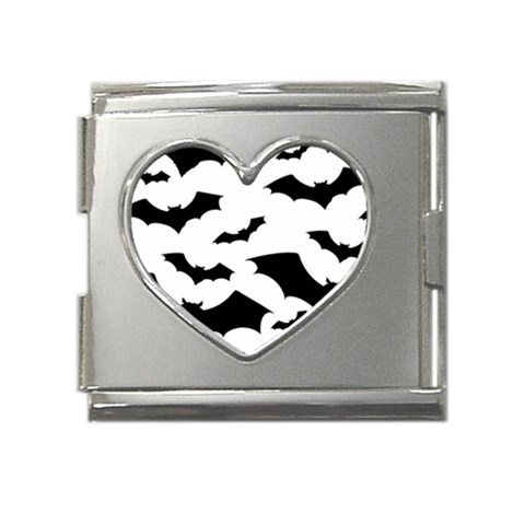 Deathrock Bats Mega Link Heart Italian Charm (18mm) from ArtsNow.com Front