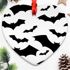 Deathrock Bats Heart Ornament (Two Sides) from ArtsNow.com Front