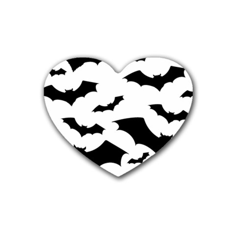 Deathrock Bats Rubber Coaster (Heart) from ArtsNow.com Front