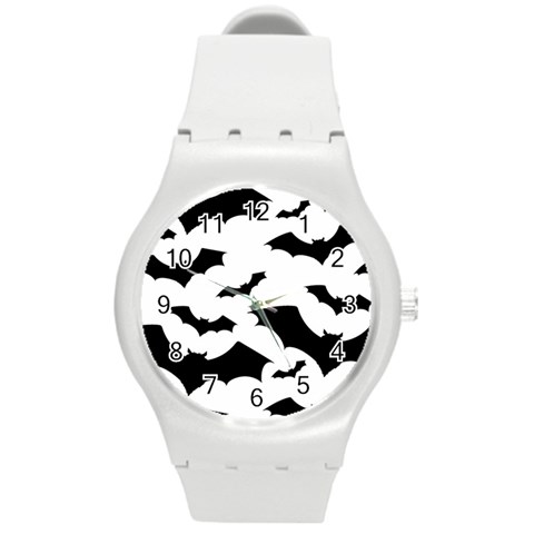 Deathrock Bats Round Plastic Sport Watch Medium from ArtsNow.com Front