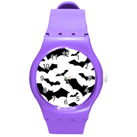 Deathrock Bats Round Plastic Sport Watch Medium from ArtsNow.com Front