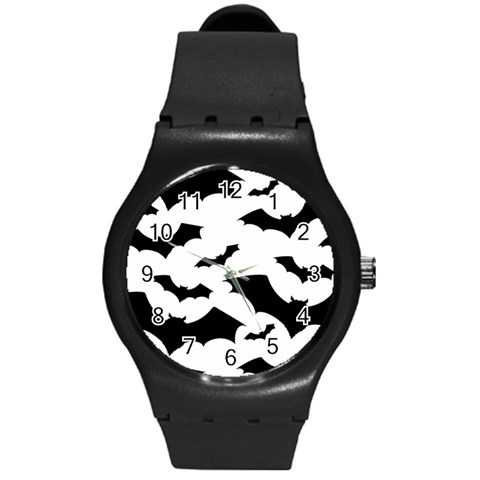 Deathrock Bats Round Plastic Sport Watch Medium from ArtsNow.com Front