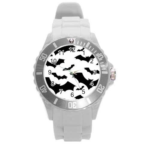 Deathrock Bats Round Plastic Sport Watch Large from ArtsNow.com Front