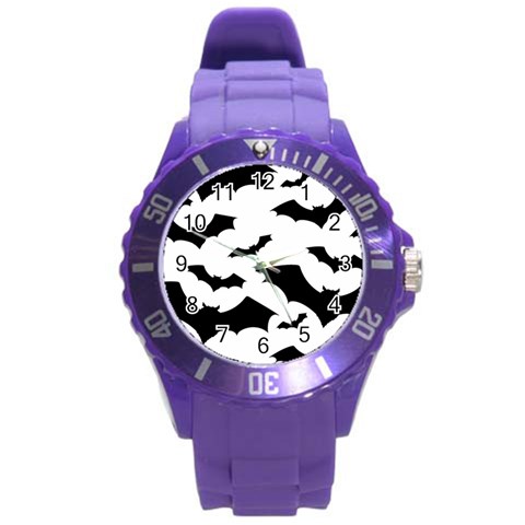 Deathrock Bats Round Plastic Sport Watch Large from ArtsNow.com Front