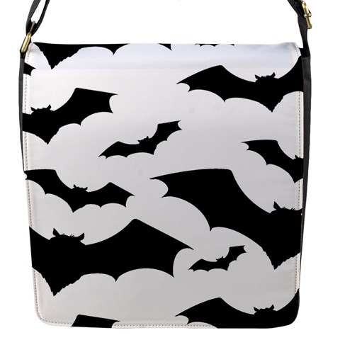 Deathrock Bats Flap closure messenger bag (Small) from ArtsNow.com Front