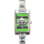 Deathrock Skull Rectangular Italian Charm Watch