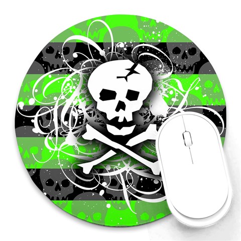 Deathrock Skull Round Mousepad from ArtsNow.com Front