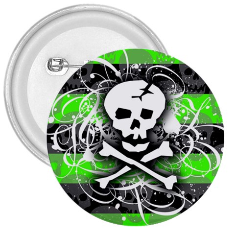 Deathrock Skull 3  Button from ArtsNow.com Front