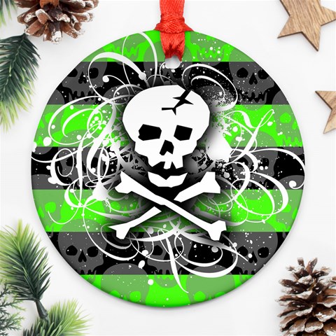 Deathrock Skull Ornament (Round) from ArtsNow.com Front