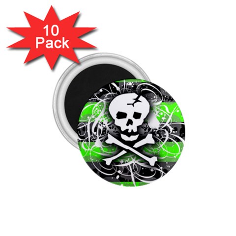 Deathrock Skull 1.75  Magnet (10 pack)  from ArtsNow.com Front