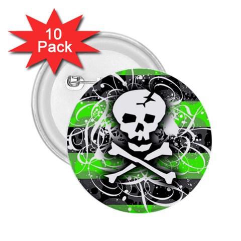 Deathrock Skull 2.25  Button (10 pack) from ArtsNow.com Front