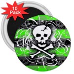 Deathrock Skull 3  Magnet (10 pack)