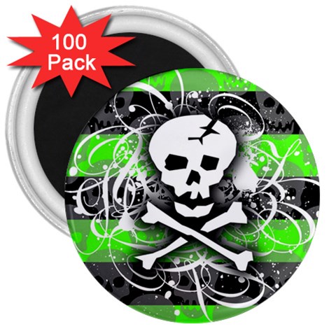 Deathrock Skull 3  Magnet (100 pack) from ArtsNow.com Front