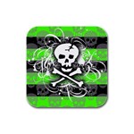 Deathrock Skull Rubber Square Coaster (4 pack)