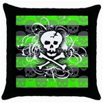 Deathrock Skull Throw Pillow Case (Black)