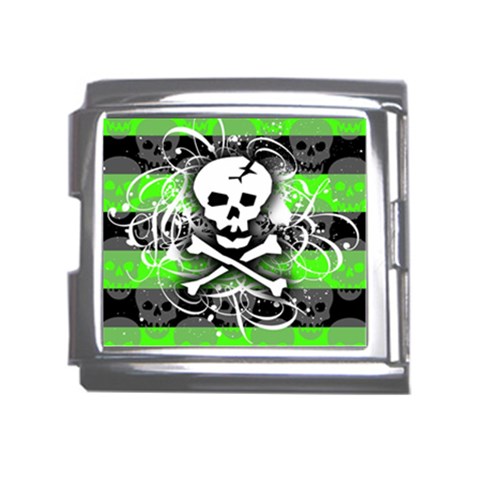 Deathrock Skull Mega Link Italian Charm (18mm) from ArtsNow.com Front