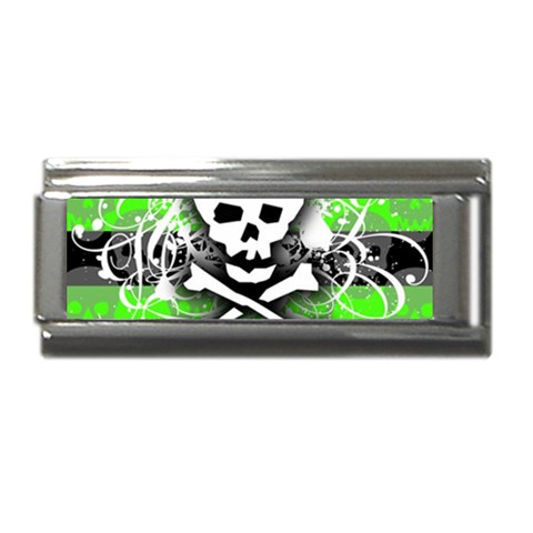 Deathrock Skull Superlink Italian Charm (9mm) from ArtsNow.com Front