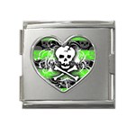 Deathrock Skull Mega Link Heart Italian Charm (18mm)