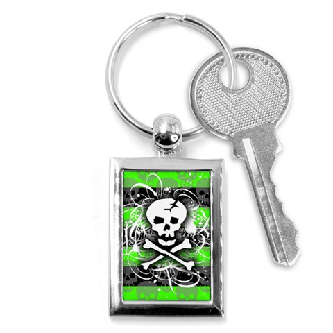 Deathrock Skull Key Chain (Rectangle) from ArtsNow.com Front