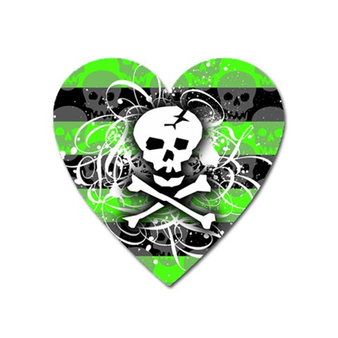 Deathrock Skull Magnet (Heart) from ArtsNow.com Front