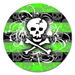 Deathrock Skull Magnet 5  (Round)