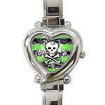 Deathrock Skull Heart Italian Charm Watch