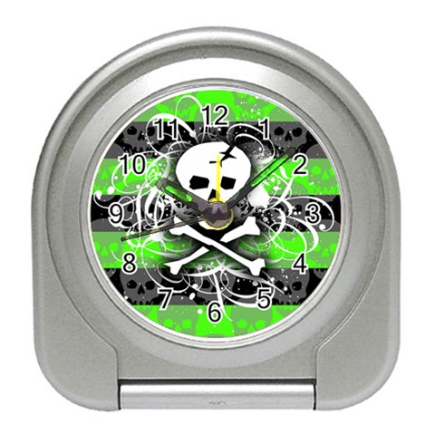 Deathrock Skull Travel Alarm Clock from ArtsNow.com Front