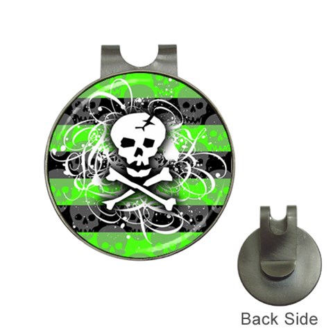 Deathrock Skull Golf Ball Marker Hat Clip from ArtsNow.com Front