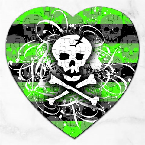 Deathrock Skull Jigsaw Puzzle (Heart) from ArtsNow.com Front