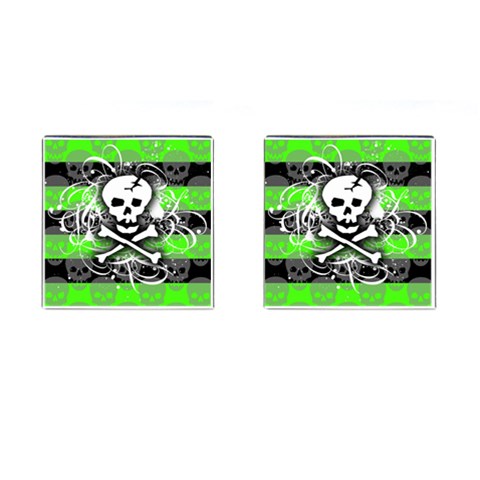 Deathrock Skull Cufflinks (Square) from ArtsNow.com Front(Pair)