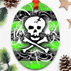 Deathrock Skull Oval Ornament (Two Sides) from ArtsNow.com Front