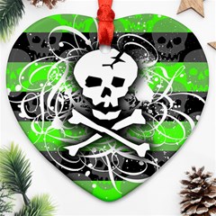 Deathrock Skull Heart Ornament (Two Sides) from ArtsNow.com Front