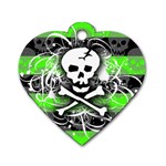 Deathrock Skull Dog Tag Heart (One Side)