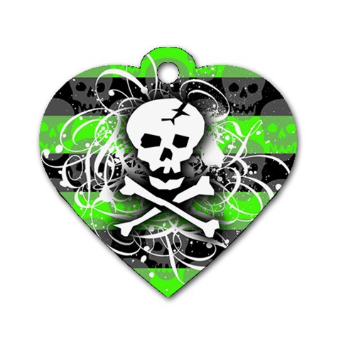 Deathrock Skull Dog Tag Heart (Two Sides) from ArtsNow.com Front