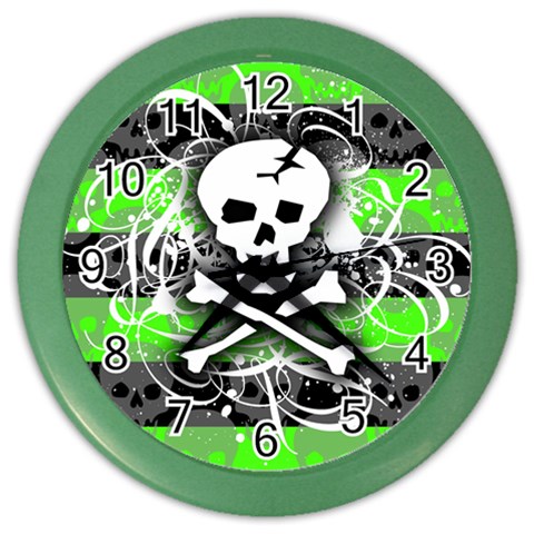 Deathrock Skull Color Wall Clock from ArtsNow.com Front