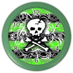 Deathrock Skull Color Wall Clock