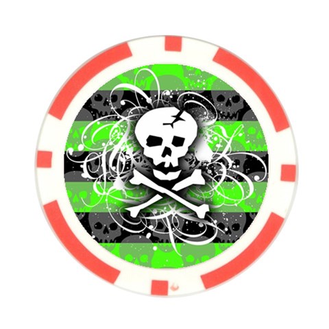 Deathrock Skull Poker Chip Card Guard from ArtsNow.com Front