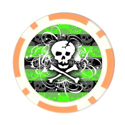 Deathrock Skull Poker Chip Card Guard from ArtsNow.com Front