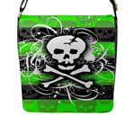 Deathrock Skull Flap Closure Messenger Bag (Large)