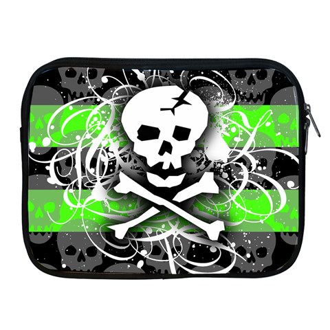 Deathrock Skull Apple iPad 2/3/4 Zipper Case from ArtsNow.com Front