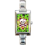 Deathrock Skull & Crossbones Rectangular Italian Charm Watch